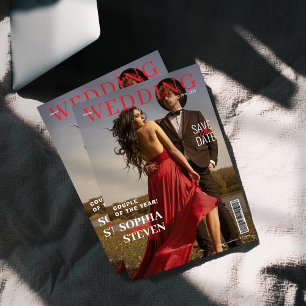 Elegant Magazine Wedding Save The Date  Invitation