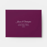 Silver Purple Wedding Return Address 5x7 Envelope
