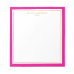 Elegant Magenta Gold Personalized Notepad at Zazzle