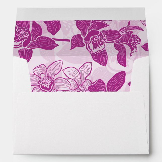 Elegant Magenta Orchid Floral Envelope (Back (Bottom))