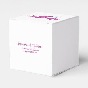 Elegant Magenta Orchid Personalized Wedding Favor Boxes