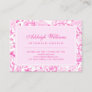 Elegant Magenta Pink Chinoiserie Floral Porcelain Business Card