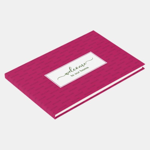 Elegant Magenta Pink Custom WELCOME TO OUR HOME  Guest Book
