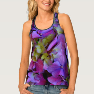 Elegant Magenta Purple blue Hydrangeas flowers Tank Top