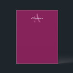 Elegant Magenta Red, Pink & White Name & Monogram Letterhead<br><div class="desc">Elegant & classy monogram,  customize as you.</div>