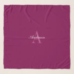 Elegant Magenta Red, Pink & White Name & Monogram Scarf<br><div class="desc">Elegant & classy monogram,  customize as you.</div>