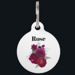 Elegant Magenta Rose Floral Bouquet Pet ID Tag<br><div class="desc">Personalized pet tag with a beautiful image of a bouquet of magenta and pink flowers.</div>