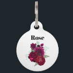Elegant Magenta Rose Floral Bouquet Pet ID Tag<br><div class="desc">Personalized pet tag with a beautiful image of a bouquet of magenta and pink flowers.</div>
