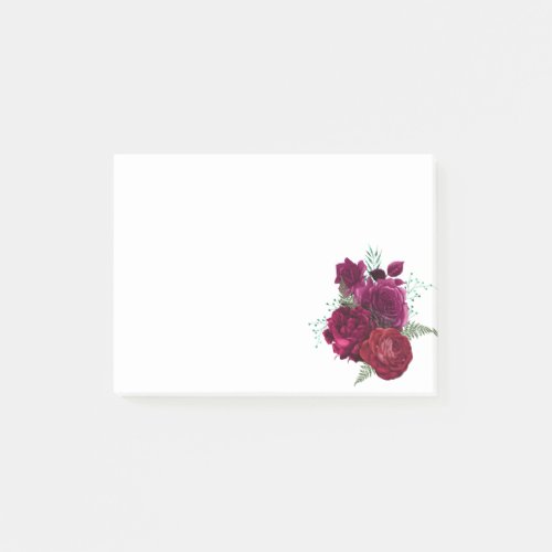 Elegant Magenta Rose Floral Bouquet Post_it Notes