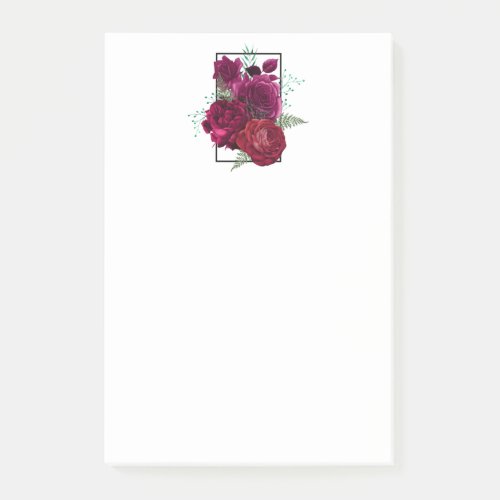 Elegant Magenta Rose Floral Bouquet Post_it Notes