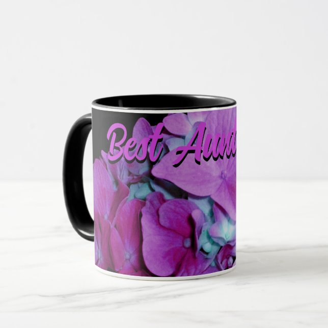 Elegant magenta teal  hydrangeas best Aunt ever  Mug (Front Left)