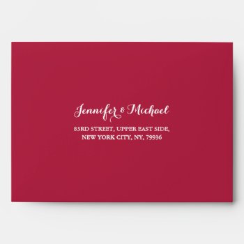 Elegant Magenta Wedding Party Rsvp Return Address Envelope by iCoolCreate at Zazzle