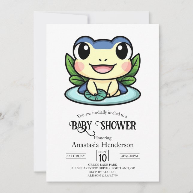 Elegant Magic Frog Baby Shower Invitation (Front)