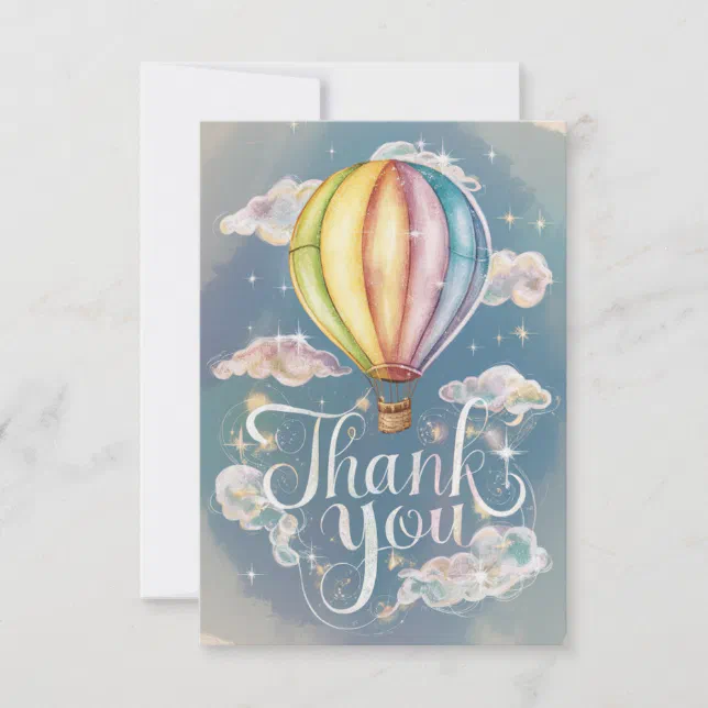 Elegant Magic Hot Air Balloon Thank You Card | Zazzle