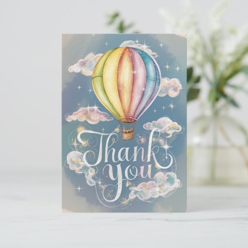 Elegant Magic Hot Air Balloon Thank You Card | Zazzle