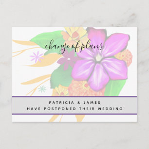Elegant, Magical, & Bold Floral Change of Plans Postcard