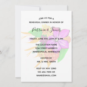 Elegant, Magical, & Bold Floral Rehearsal Dinner Invitation