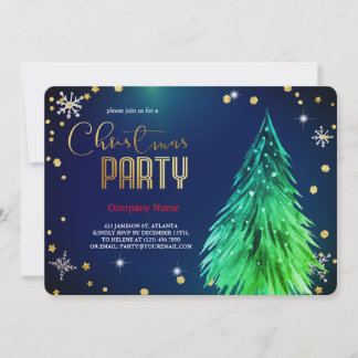 Elegant Magical Christmas Pines Festive Invitation