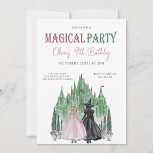 Elegant magical party girl Birthday Invitation