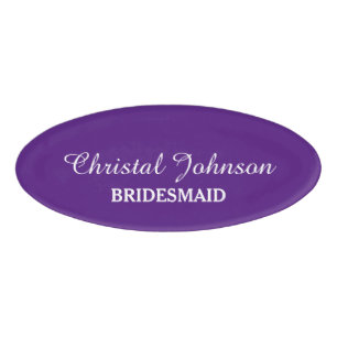 Elegant magnetic wedding bridesmaid name tags