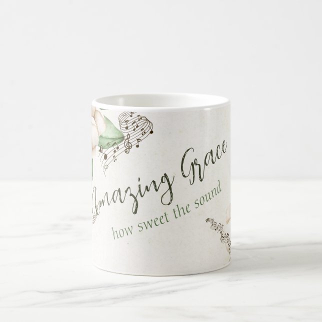 Elegant Magnolia 'Amazing Grace' Watercolor Coffee Mug (Center)