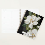 Elegant Magnolia Black and White Planner<br><div class="desc">An elegant black and white Magnolia planner. A perfect gift idea for a friend or family member. Personalize your planner with a name,  quote,  or initials. Cava Party Decor</div>