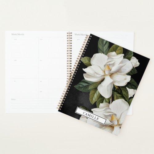 Elegant Magnolia Black and White Planner