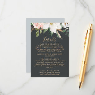 Elegant Magnolia Black Details Enclosure Card