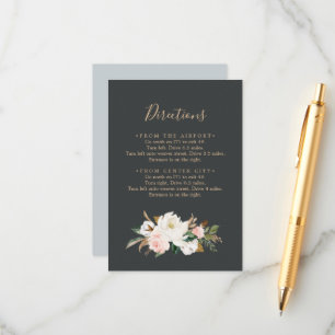 Elegant Magnolia Black Directions Enclosure Card
