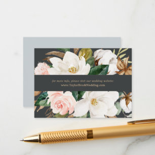 Elegant Magnolia Black Wedding Website Enclosure Card
