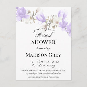 Elegant Magnolia Blossom Bridal Shower Invitation Postcard