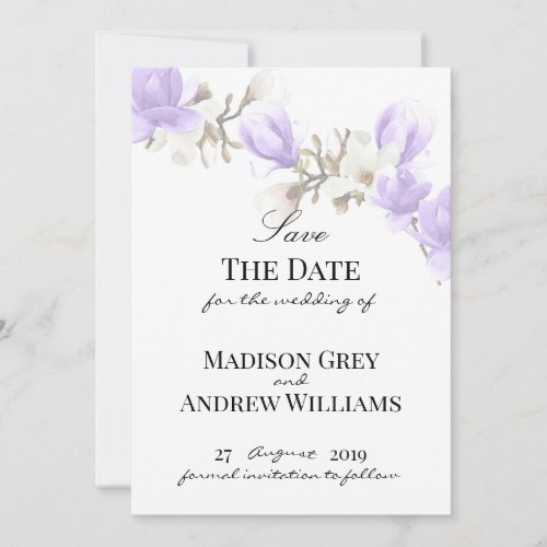 Elegant Magnolia Blossom Save the Date Invitation