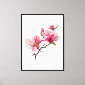Elegant Magnolia Blossom Stretched Canvas Print