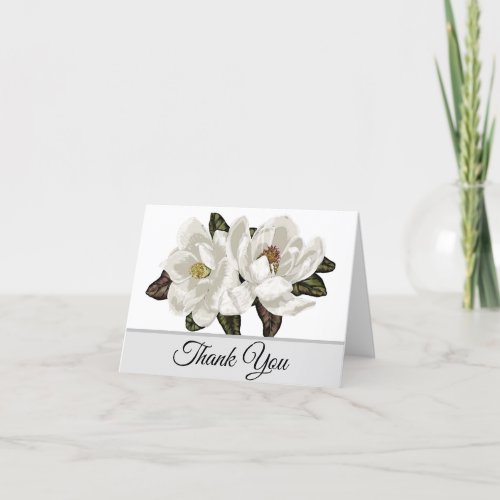 Elegant Magnolia blossoms Thank You Card