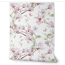 Elegant Magnolia Botanical Vinyl Wallpaper