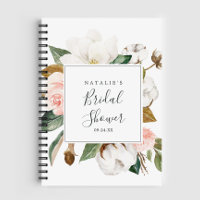 Elegant Magnolia Bridal Shower Gift List Notebook