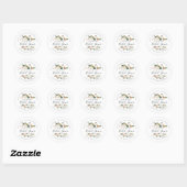 Elegant Magnolia Bridal Shower Return Address Classic Round Sticker (Sheet)