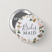 Elegant Magnolia Bridesmaid Bridal Shower Button (Front & Back)