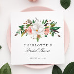 Elegant Magnolia Floral Bridal Shower Napkins<br><div class="desc">Elegant Magnolia Floral Bridal Shower Napkins</div>