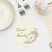 Elegant Magnolia Floral Wedding Coaster