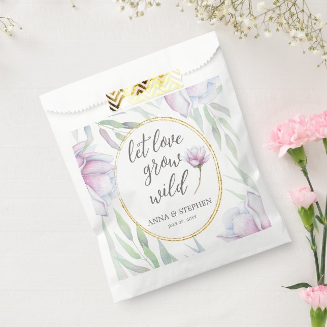 Elegant Magnolia Floral Wedding Favor Bag (Sealed)