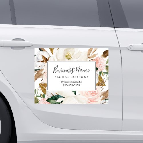 Elegant Magnolia Flower Business Car Magnet