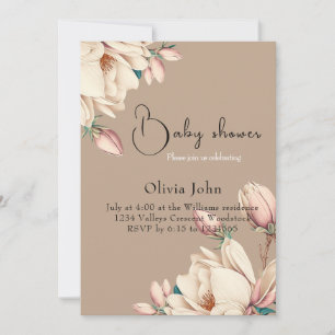 Elegant Magnolia flower petals Invitation