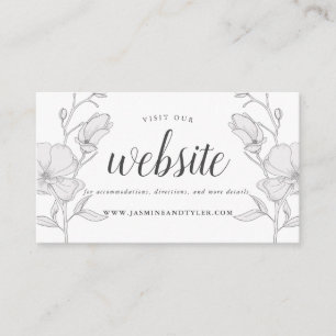 Elegant Magnolia Flowers Wedding Website Enclosure Card