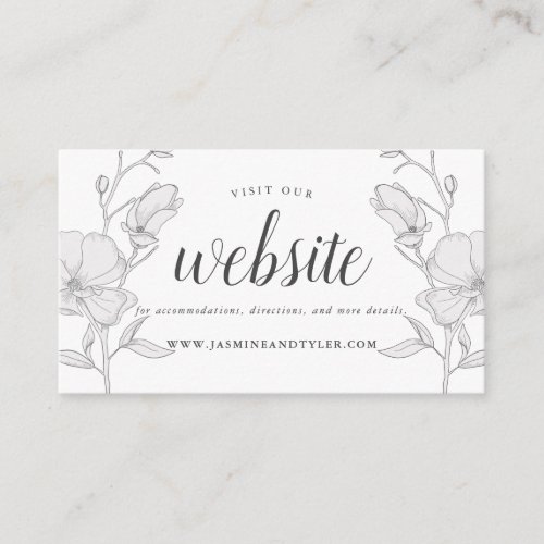 Elegant Magnolia Flowers Wedding Website Enclosure Card