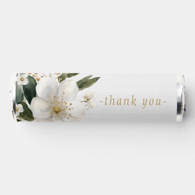 Elegant Magnolia | Gold & Ivory Couple Wedding Breath Savers® Mints (Front)