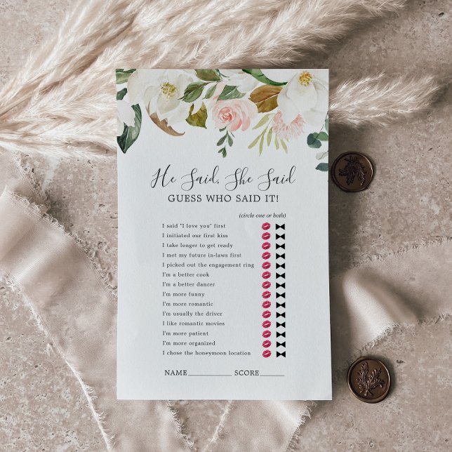 Elegant Magnolia He Said She Said Game Flyer (Creator Uploaded)