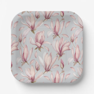 Elegant Magnolia Paper Plates