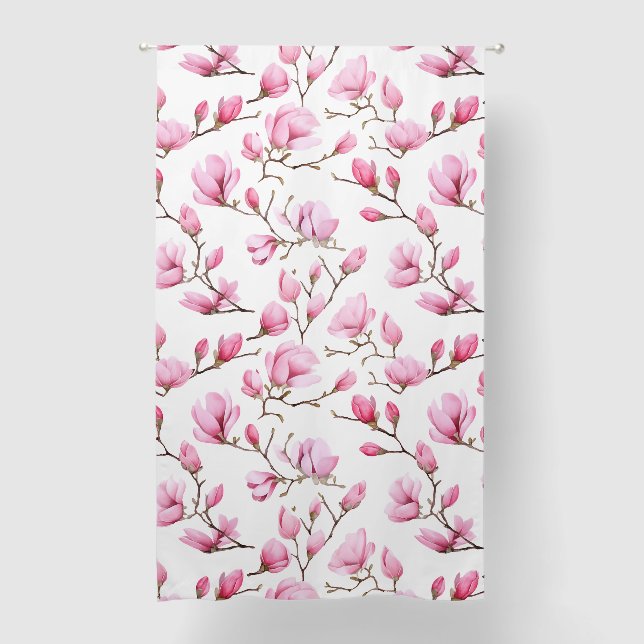Elegant magnolia pattern blackout curtains (Front)
