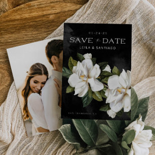 Elegant Magnolia Photo Save the Date
